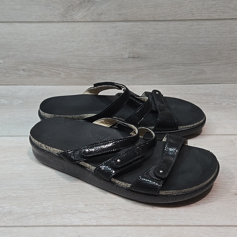 SAS Women Naples hook & loop Comfort Tripad Leather Wedge Sandals shoes 9M
